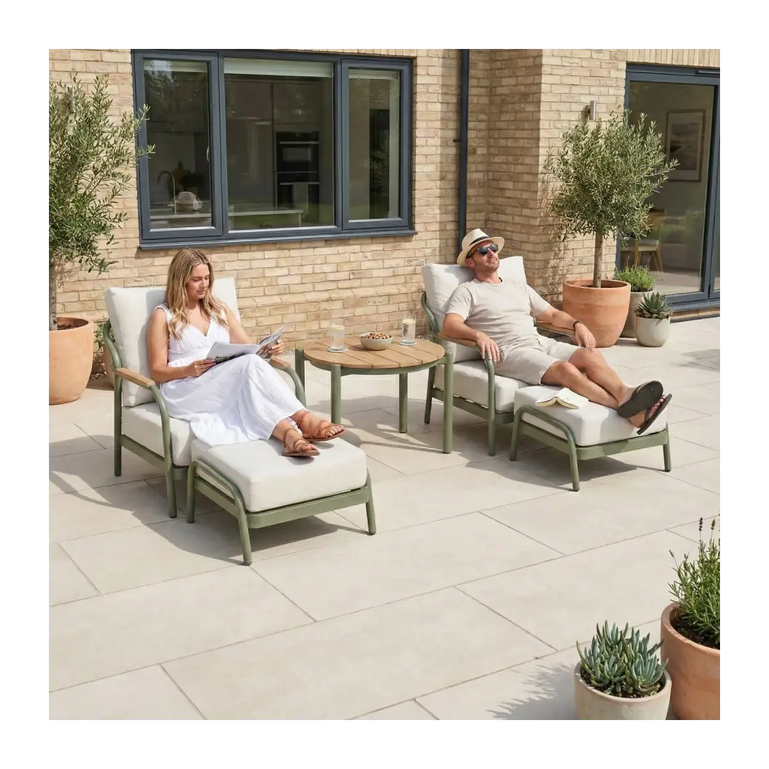 Ashley 5pc Lounging Set with Round Side Table Ashley 5pc Lounging Set with Round Side Table