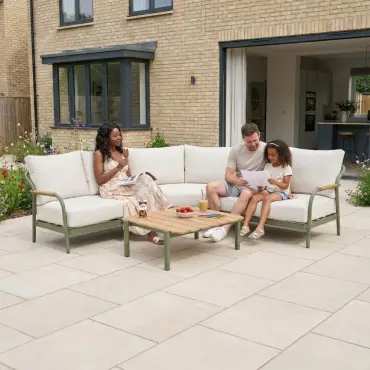 Ashley Corner Sofa Lounging Set - Square Coffee Table