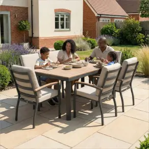 Leah 6 Seat Rectangular Aluminium Dining Set