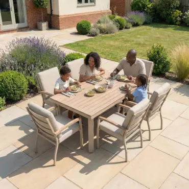 Leah 6 Seat Rectangular Aluminium Dining Set