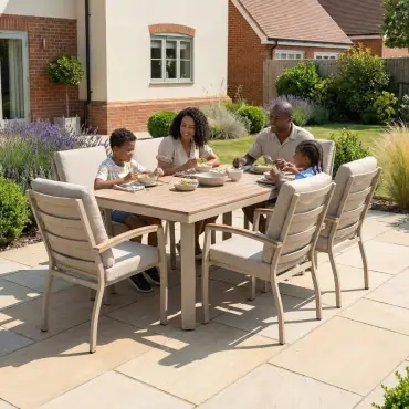 Leah 6 Seat Rectangular Aluminium Dining Set