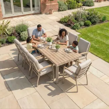 Leah 8 Seat Rectangular Aluminium Dining Set