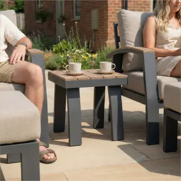 Leah Aluminium Wood Look 5 Piece Lounging Set