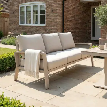 Leah 3 Seater Sofa Suite Aluminium Dining - Adjustable Rising Table