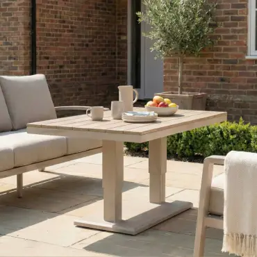 Leah 3 Seater Sofa Suite Aluminium Dining - Adjustable Rising Table