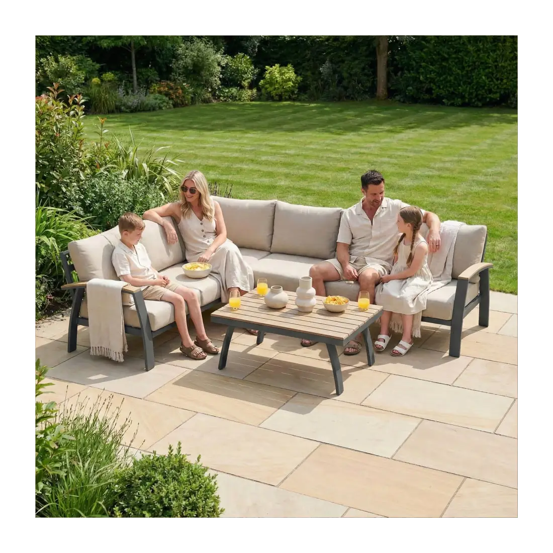 Leah Aluminium Large Corner Sofa Lounging Set