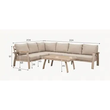 Leah Aluminium Large Corner Sofa Lounging Set