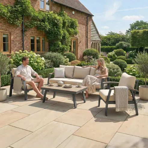 Leah Aluminium 3 Seater Sofa Lounging Set Leah Aluminium 3 Seater Sofa Lounging Set