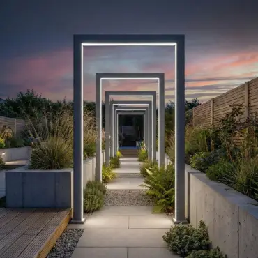Legacy PergolArch Aluminium LED Garden Archway with Power Pack in Pebble
