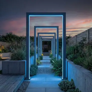 Legacy PergolArch Aluminium LED Garden Archway with Power Pack in Pebble