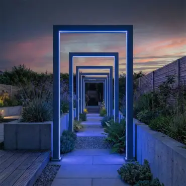 Legacy PergolArch Aluminium LED Garden Archway with Power Pack in Pebble