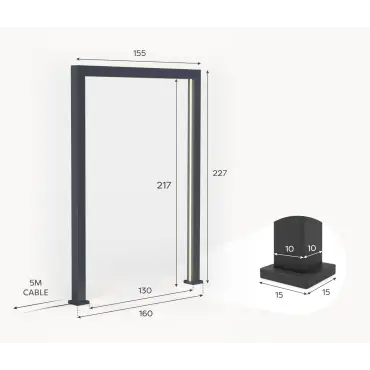 Legacy PergolArch Aluminium LED Garden Archway with Power Pack in Pebble