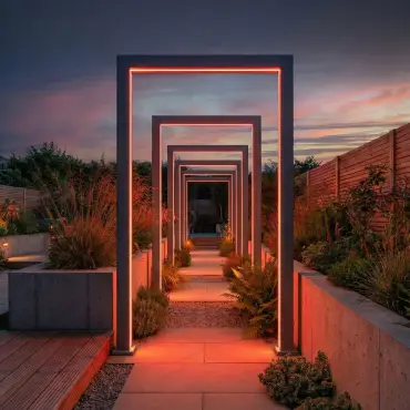 Legacy PergolArch Aluminium LED Garden Archway with Power Pack in Grey