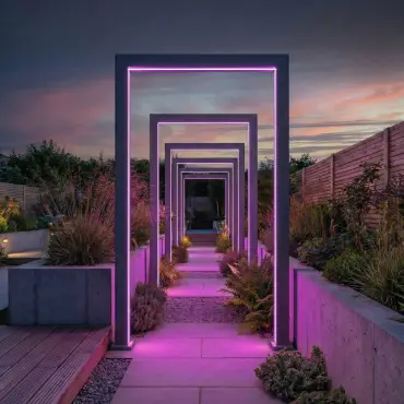 Legacy PergolArch Aluminium LED Garden Archway in Grey