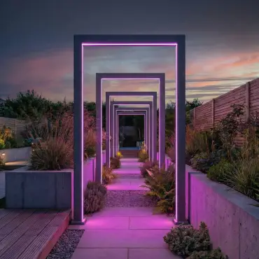 Legacy PergolArch Aluminium LED Garden Archway in Pebble