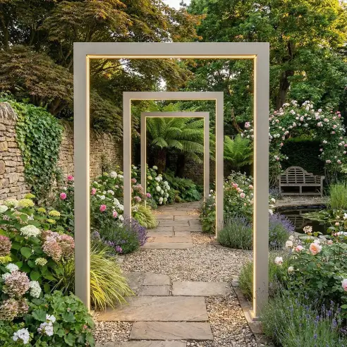 Legacy PergolArch Aluminium LED Garden Archway in Pebble