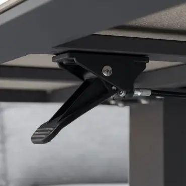 Ally Corner Fabric Aluminium Dining Set with Bench & Stool - Adjustable Rising Table in Oatmeal