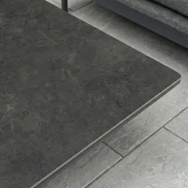 Ally  Corner Fabric Aluminium Dining Set with Armchair & Bench -  Adjustable Rising Table in Graphite Grey