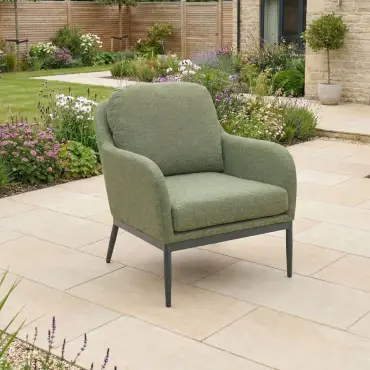 Ally Corner Fabric Aluminium Dining Set with Armchair & Bench - Adjustable Rising Table in Green
