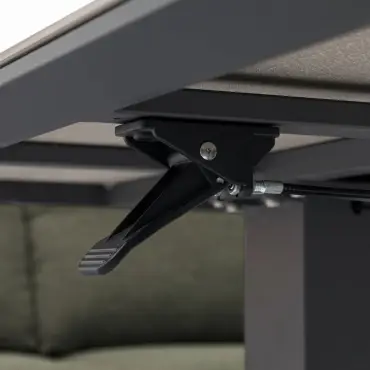 Ally Corner Fabric Aluminium Dining Set with Armchair & Bench - Adjustable Rising Table in Green