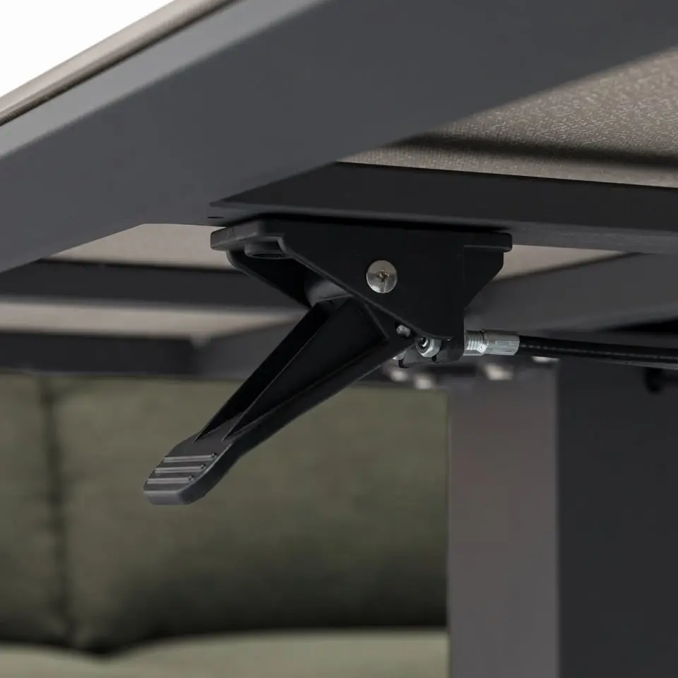 Ally Corner Fabric Aluminium Dining Set with Armchair & Bench - Adjustable Rising Table in Green