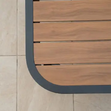 Piper Aluminium Wood Look Corner Sofa Lounging Set