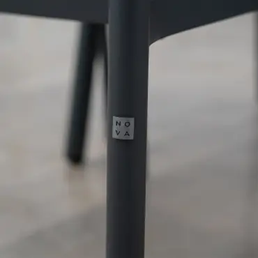 Piper 4 Seat Aluminium Wood Look Dining Set - Square Table