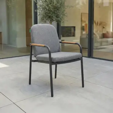 Piper 8 Seat Aluminium Wood Looking Dining Set - Rectangular Table