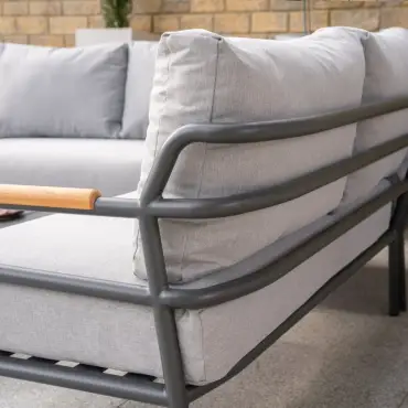 Piper Aluminium Wood Corner Sofa Lounging Set