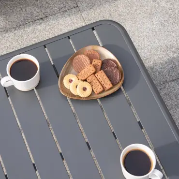 Piper Aluminium Wood Corner Sofa Lounging Set