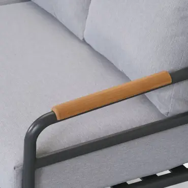 Piper Aluminium Wood 2 Seater Sofa Lounging Set