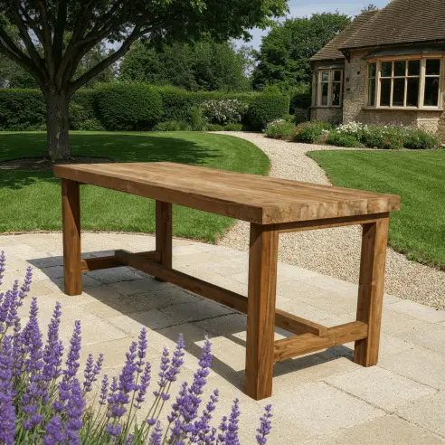 Himalayan Teak 3.5m Counter Bar Table | Sustainable Outdoor Bar Himalayan Teak 3.5m Counter Bar Table | Sustainable Outdoor Bar