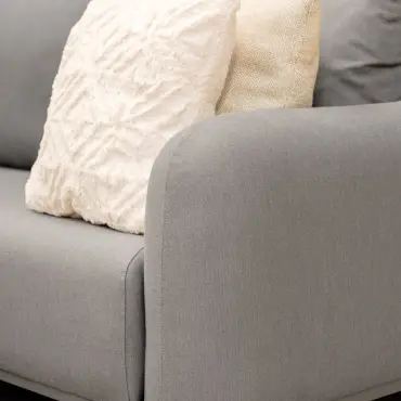 Fabric Sicily Corner Sofa Set - Round Marble Effect Coffee Table