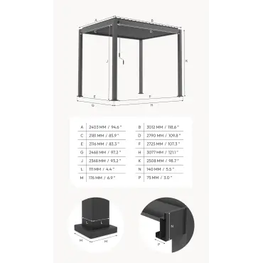 Titan 3m x 2.4m Pergola