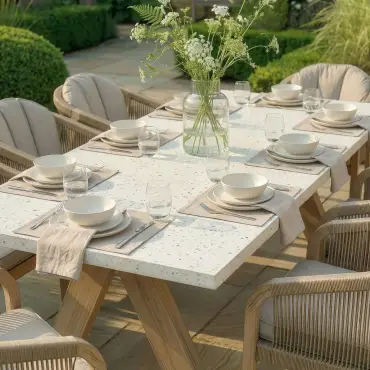 Antigua Rope Weave 8 Seat Rectangular Dining Set