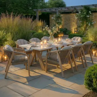 Antigua Rope Weave 8 Seat Rectangular Dining Set