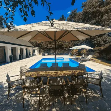 Bamboo 3.5m x 2.5m Rectangular Parasol Beige