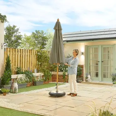 Dominica Deluxe 3m Round Wooden Parasol