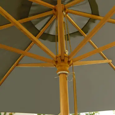 Dominica Deluxe 3m Round Wooden Parasol