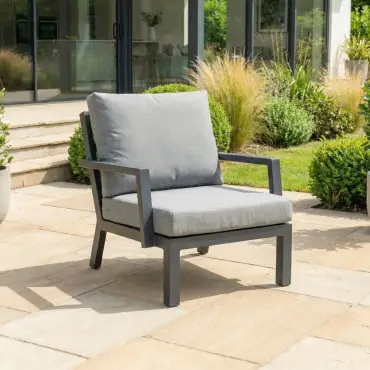 Vogue 3 Seater Aluminium Dining Set - 2 Armchairs & Bench - Adjustable Rising Extending Table