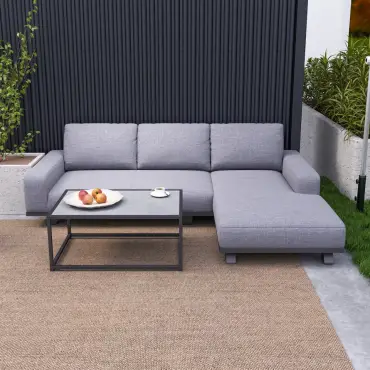 Tranquility Fabric Aluminium 3 Seater Chaise Sofa set