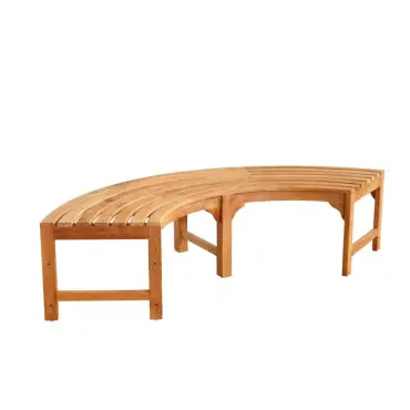 Teak Backless Contour Bench