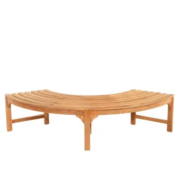 Teak Backless Contour Bench
