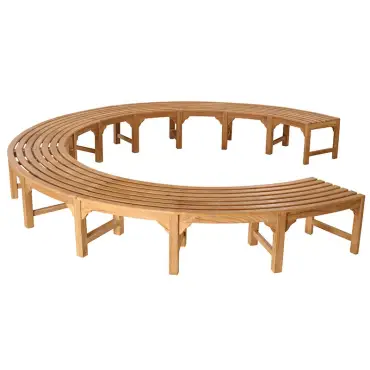 Teak Backless Contour Bench