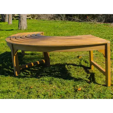 Teak Backless Contour Bench