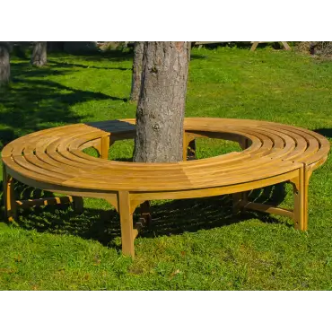 Teak Backless Contour Bench