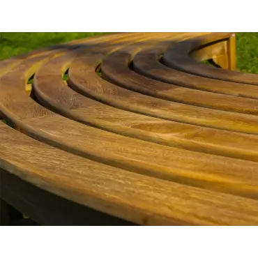 Teak Backless Contour Bench