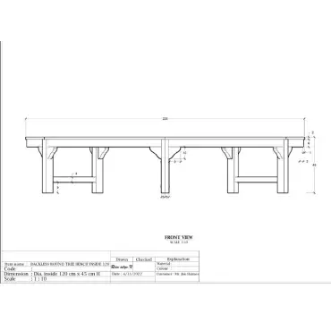 Teak Backless Contour Bench