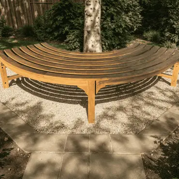 Teak Backless Contour Bench