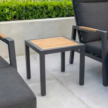 Juno Aluminium Wood Look Reclining 5 Piece Lounging Set